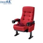 2019 hot sale folding cinema chair,red fabric cinema chair with cupholder