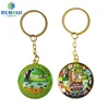 The latest supply of the plated bronze gold zinc alloy metal custom key ring keychain with logo coin key chain