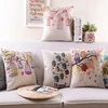 Outdoor waterproof bird and cage item printed latest design linen pillow, cushion cover wholesale