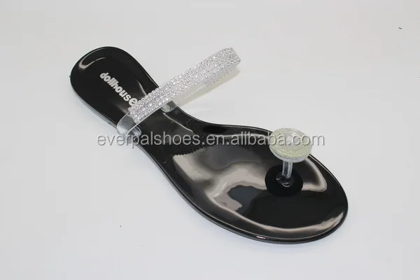 jelly flip flops with rhinestones