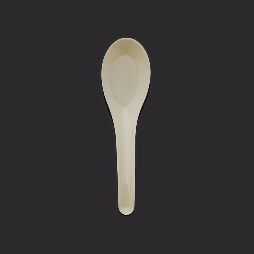 New food grade PS disposable apricot cutlery set rice spoon for sale
