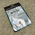 customized laminated packaging flat pouch with clear front with hanger hole for electronics