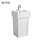 Factory supply single hole rectangular art standing ceramic sinks luxury pedestal wash basin