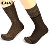 Fashion design knee high twist yarn thermal socks men winter warm home sock