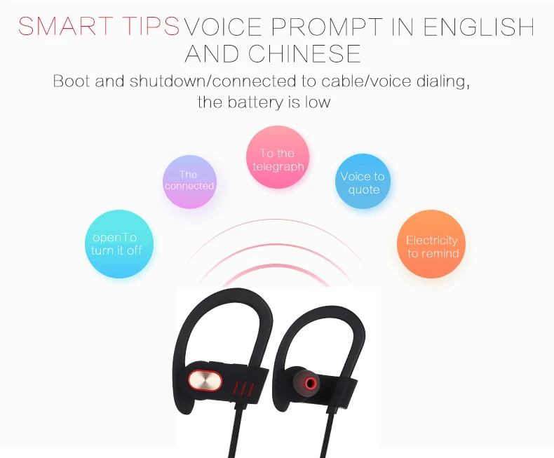 Sweatproof noise cancelling BT 4.1 sports wireless BT earphone stereo earbud headset headphone - ANKUX.COM