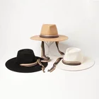 Trendy Australia Wool Felt Wide Brim Fedora Hat for Women Lady Fashion Dress