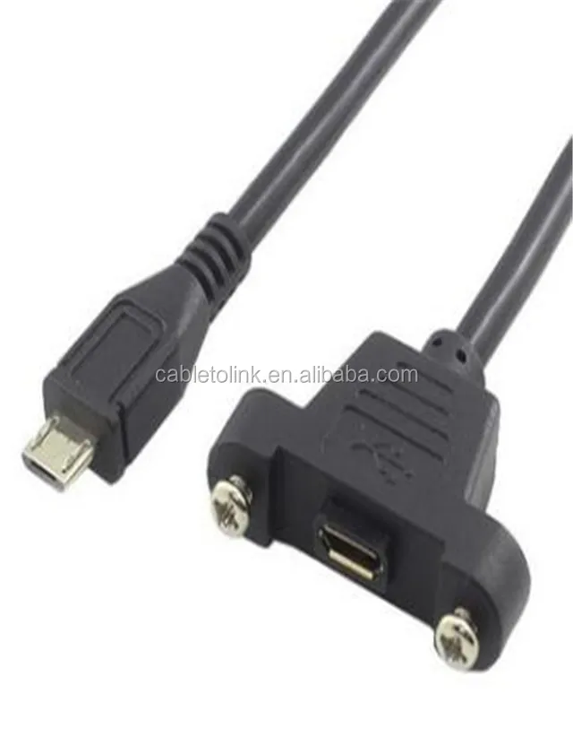 1.6 Feet Micro USB Male to Micro USB Female Extension Panel Mount Type Cable with Screws, Data+Charge ,Black
1.6 Feet Micro USB Male to Micro USB Female Extension Panel Mount Type Cable with Screws, Data+Charge ,Black