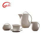 Plain white arabic typle big water pot china tea and coffee set