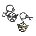 Custom Misty/Antique Gold Metal Bird Keychain