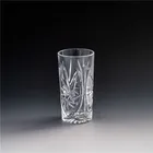 Exquisitely carved high crystal quality straight embossed crystal glass tumbler