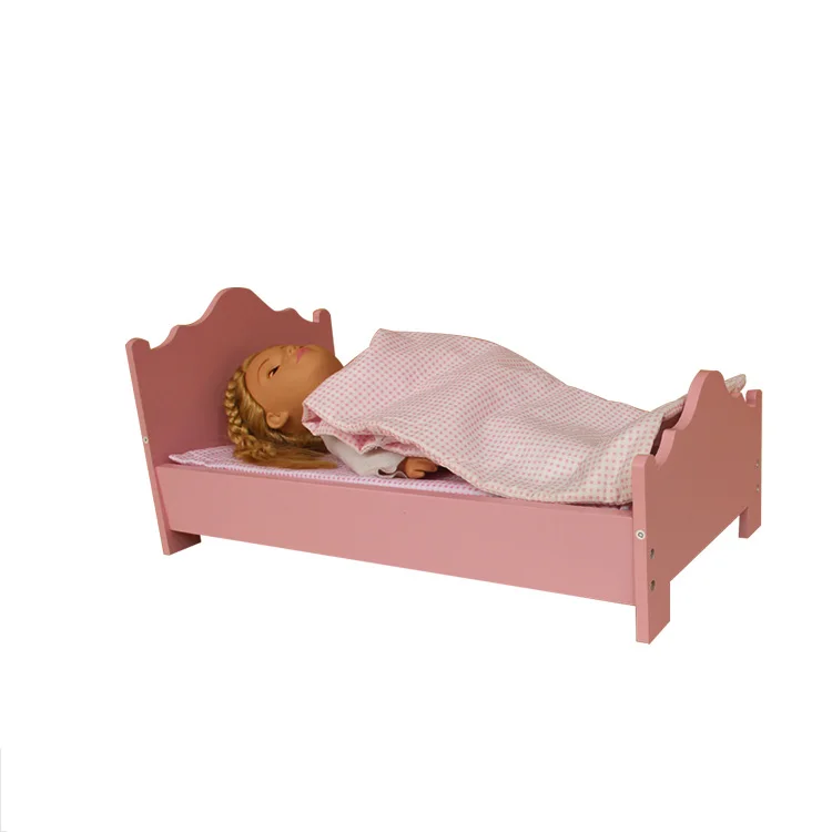 18 polegadas Boneca bonecas de madeira Cama de Rodízio Mobiliário Único Branco Se Encaixa 18 "American Girl Bonecas TYDF002-P
