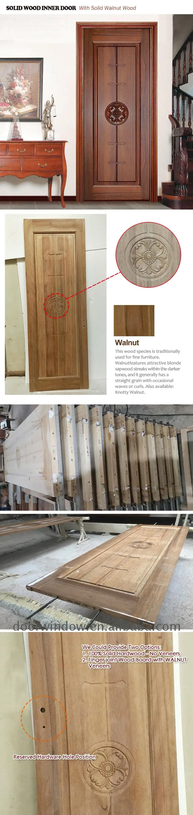 Cheap interior solid wooden doors birch wood doors bathroom wooden color door