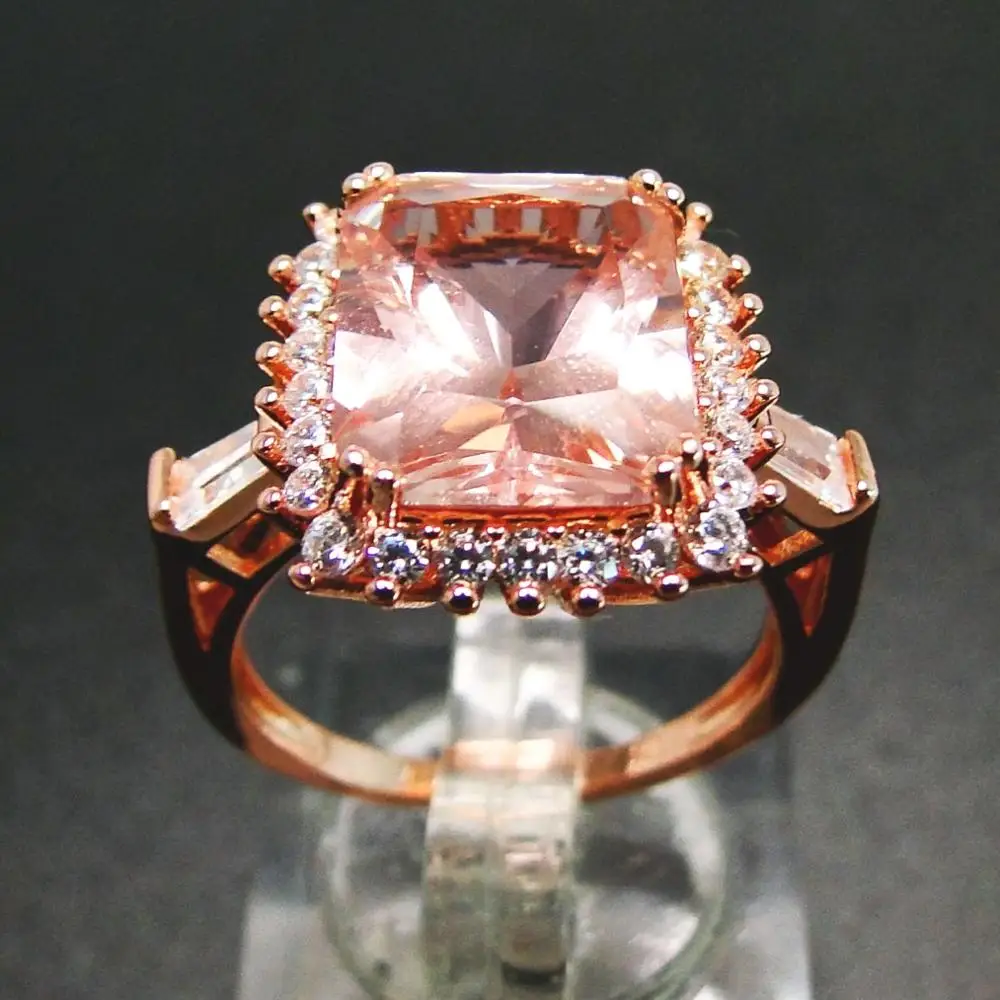 Emerald Cut 10*12mm Pink Morganite Stone Wedding Band Ring With Cubic Zirconia Fashion Gemstone Jewelry
Emerald Cut 10*12mm Pink Morganite Stone Wedding Band Ring With Cubic Zirconia Fashion Gemstone Jewelry