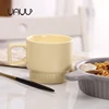 Popular wholesale cafe mugs / ceramic water yellow mug with handle