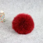 12cm Fashion Trendy Dyed Colors Real Fox Fur Pompom Balls for Hats Pendants