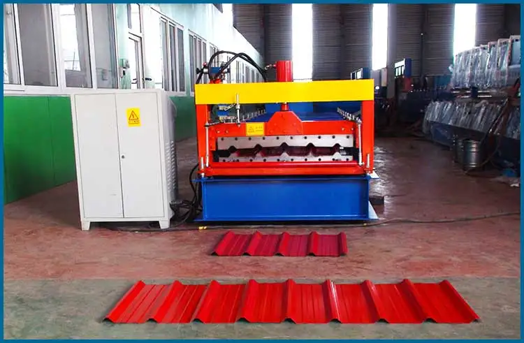 China 760 cnc trapezoidal trapeze corrugated metal color aluminum roof cold ibr sheet roll forming machine for africa