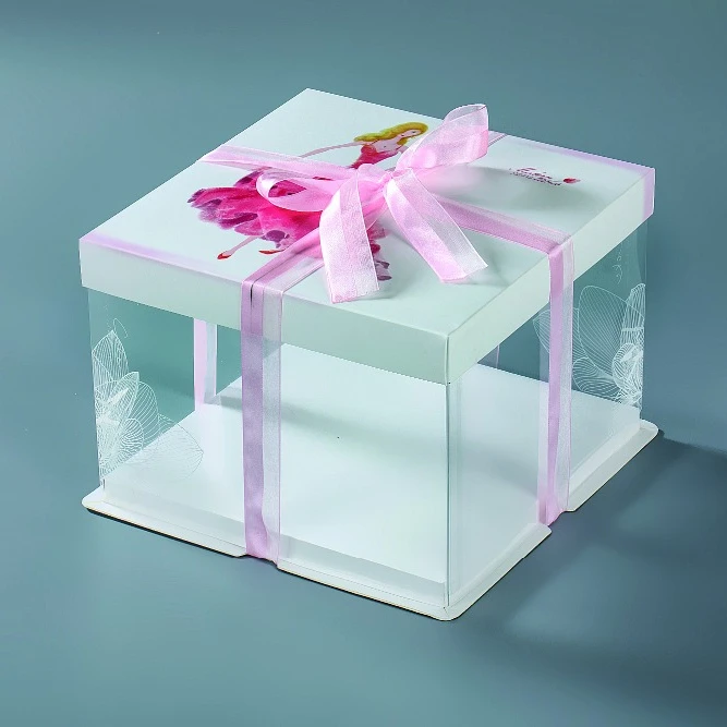 wholesale large transparent windows birthday cupcake packaging