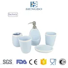Porcelain Ceramic Simply Customize design bath accessories set lotion dispenser, tumbler, toothbrush holder mug