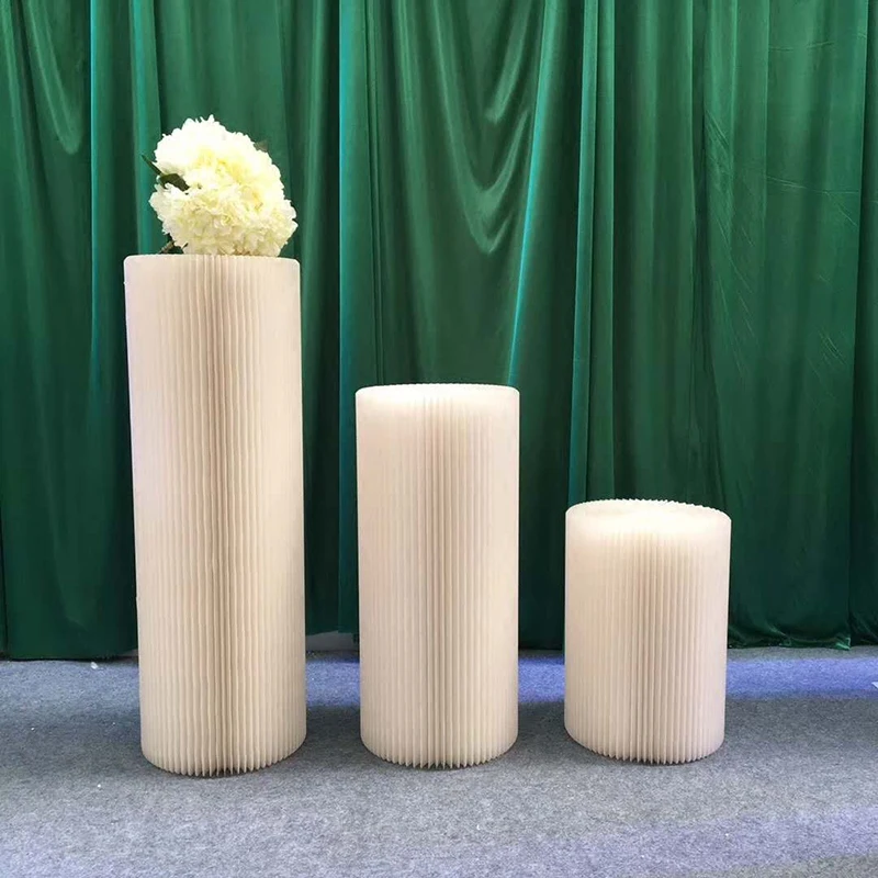 Ldj857 White Kraft Paper Pillar Column Decorative Cheap Wedding