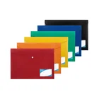 A4 Opaque Multicolor Plastic Button Folder for School and Office Filing
