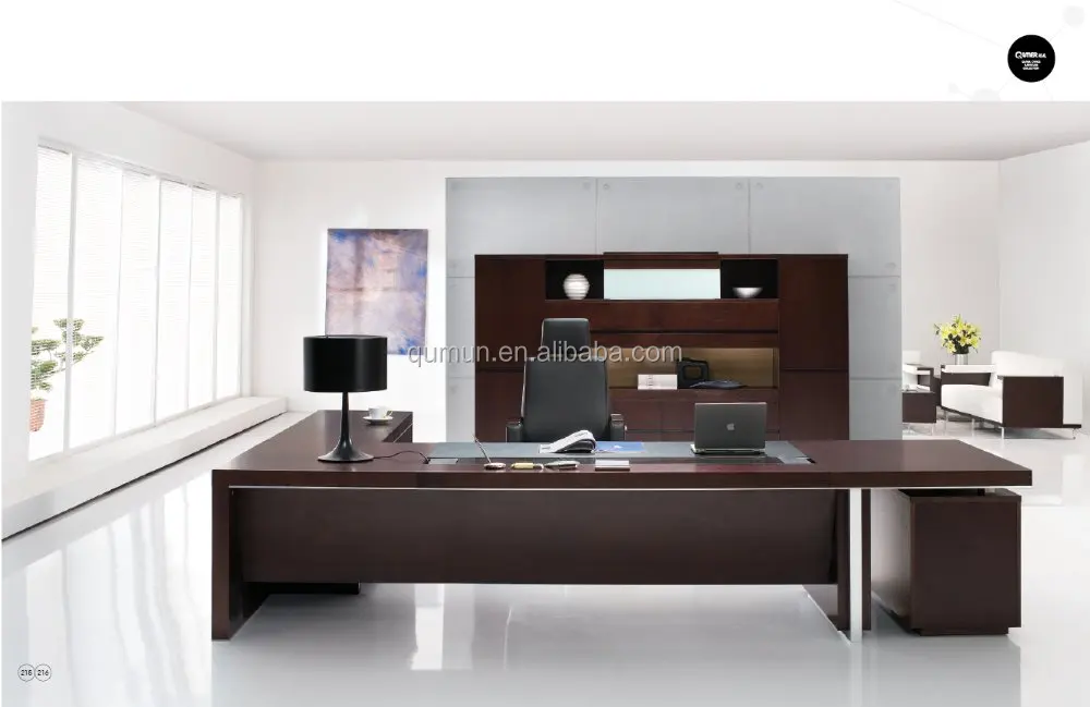 Walnut Finish Office Table Big Boss Computer Desk Office Furniture - China  Office Furniture, Chinese Furniture