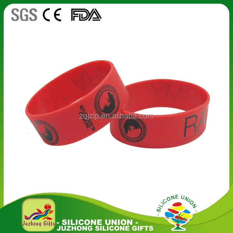 custom printed logo dual layer silicone wristband for promotion