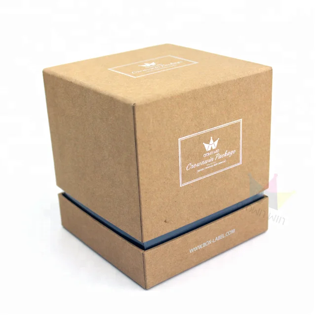 custom cardboard brown kraft gift paper box with lid for candle