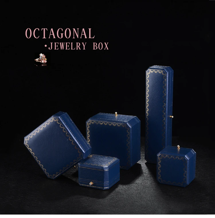 velvet insert black leatherette paper gift packaging jewelry box