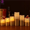 BSCI factory Wick candles wholesale Golden electric candle electric led flameless candle