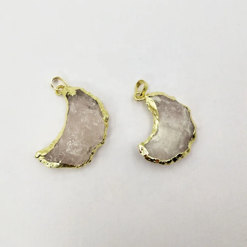 Exquisite Natural Rough Rose Quartz Crystal Pink Pendant 24K Metal Electroplated Elegant New Moon and Star Shape Female Jewelry, Crystal quartz
Exquisite Natural Rough Rose Quartz Crystal Pink Pendant 24K Metal Electroplated Elegant New Moon and Star Shape Female Jewelry, Crystal quartz