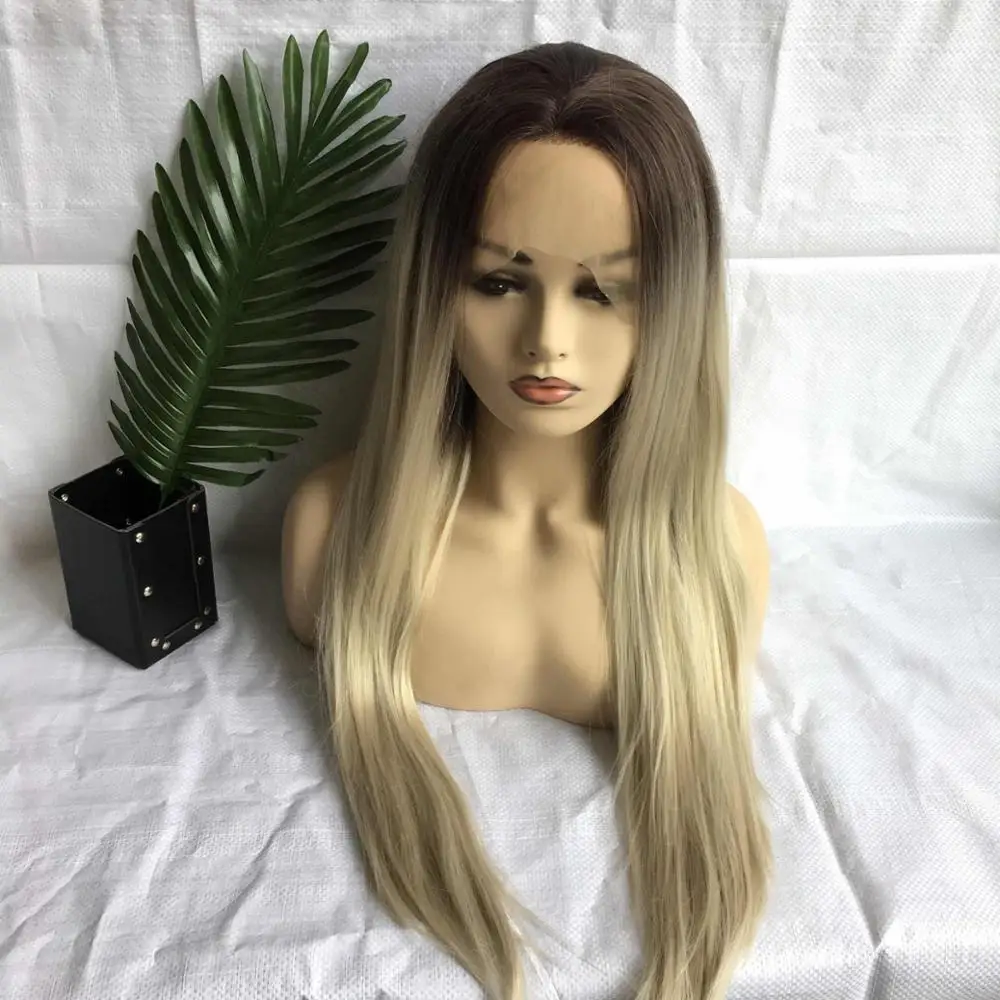 long blonde synthetic hair wig straight 
long blonde synthetic hair wig straight