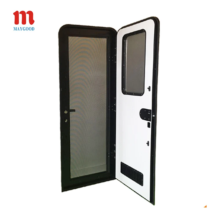 aluminum rv door with screen and double glazed acrylic door window
