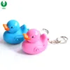 Custom Plastic Mini Promotion Animal Duck Keychain Light With Sound