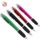 LED light up pen custom logo stylus UV ballpoint pen with rubber grip