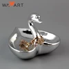 New Design Silver Plating Duck Shaped Ceramic Stainless Steel Dish