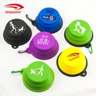 Portable Custom Logo Foldable 350ML BPA Free Collapsible Feeding TPE Silicone Travel Dog Pet Cat Food Water Bowl