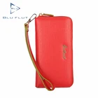 cute korean lady fashional vintage clutch long zipper genuine leather clutch design hand purse wallet for women size