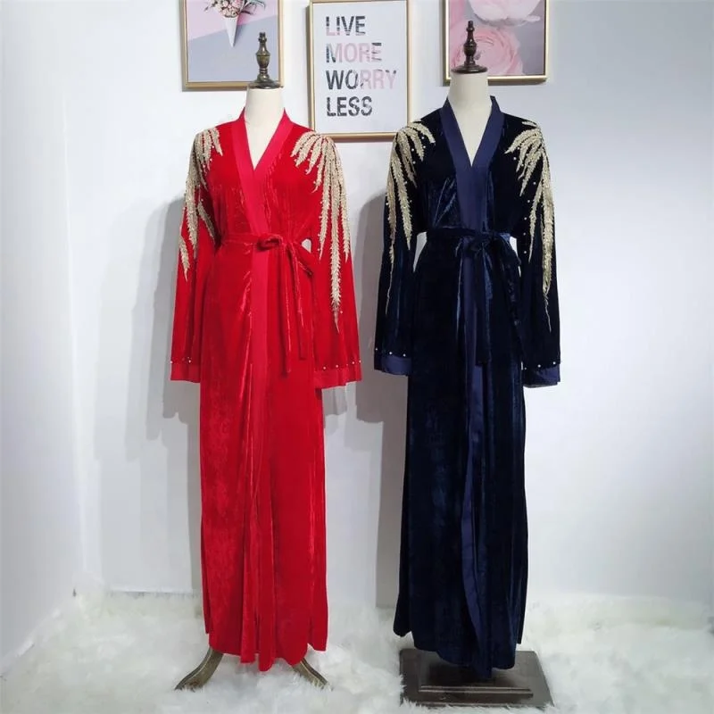 Latest new velvet abaya with lace/pearl maxi dress muslim women fashion abaya evening dress, Navy, red
Latest new velvet abaya with lace/pearl maxi dress muslim women fashion abaya evening dress, Navy, red