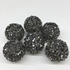 New Design 20mm Hematite Color Round Resin Rhinestone Crystal Acrylic Ball Beads