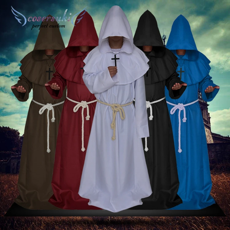 Halloween cosplay costume medieval monk dress monk robe witch costume pastor service Christian spot
Halloween cosplay costume medieval monk dress monk robe witch costume pastor service Christian spot