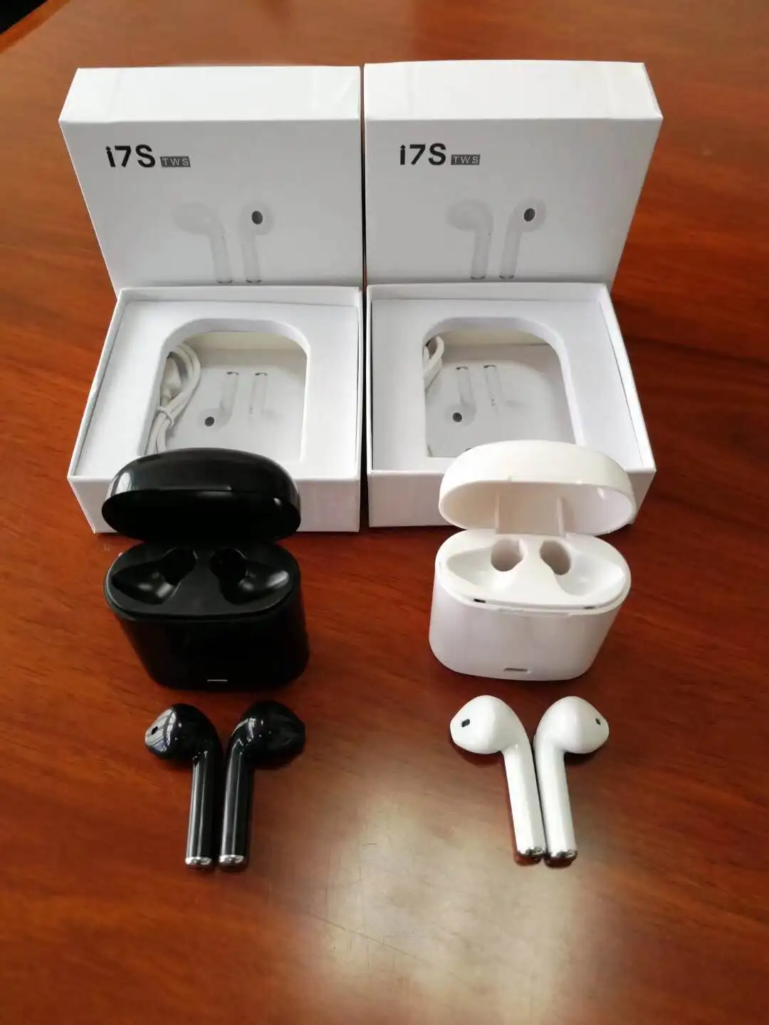2018 Best price In-ear Earbuds Twins Double true wireless blueto Pair Earphone Afans Blue Tooth I7 TWS, i8 TWS with charging box - ANKUX.COM