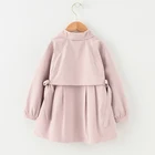 Children fashion boutique clothing girls quality long sleeve spring autumn trench coat pink jacket