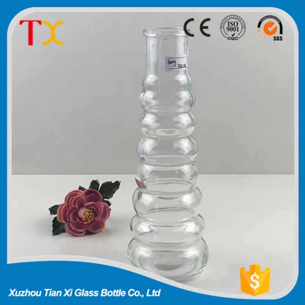 Clear round shape glass vase for table decoration