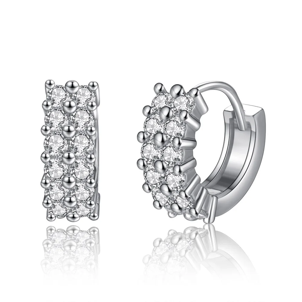 Hot Sale 925 Sterling Silver Womens Round Diamond Zirconia Earrings Oblong Double Row Hoop CZ Earrings, Picture
Hot Sale 925 Sterling Silver Womens Round Diamond Zirconia Earrings Oblong Double Row Hoop CZ Earrings, Picture