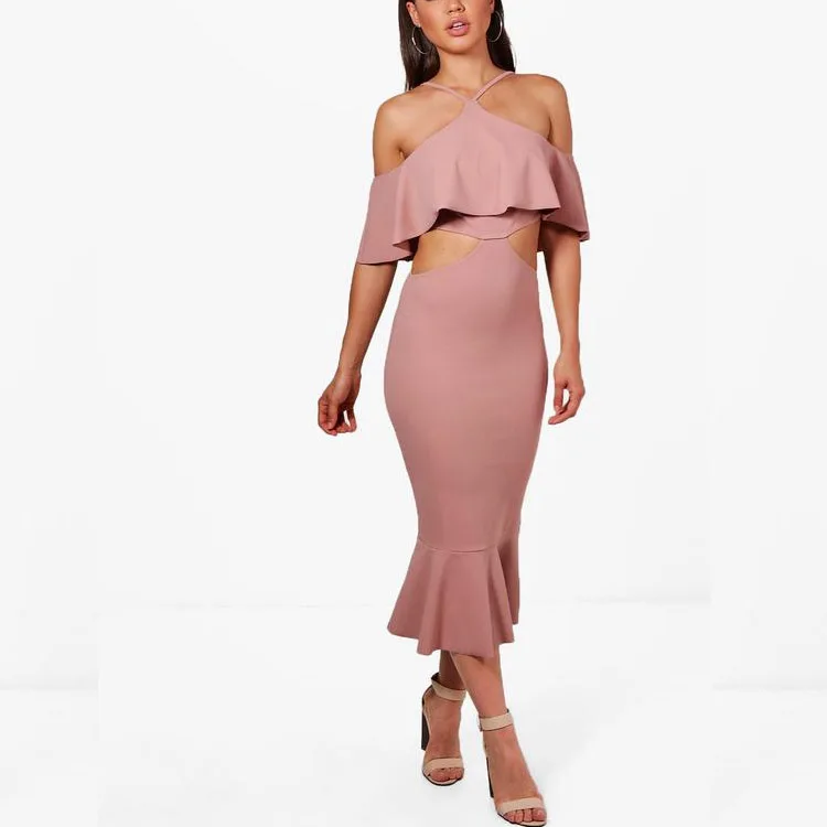 girlftvplus,big a s s fan sexy girl photos without dress frill detail cut out midi tight
