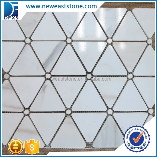 DFX-MT045 Gold marble mosaic tiles pattern stone decorative 3D wall panels