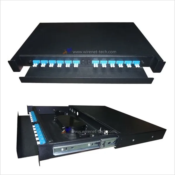 1U 4 6 8 12 18 24 36 core port 3m wall rack mount fiber optic patch panel