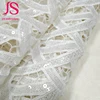 Quality Assurance polyester cotton white sequin stretch lace fabric