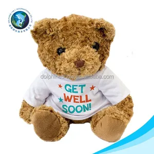 get well soon cute custom logo stuffed soft plush toy teddy bear