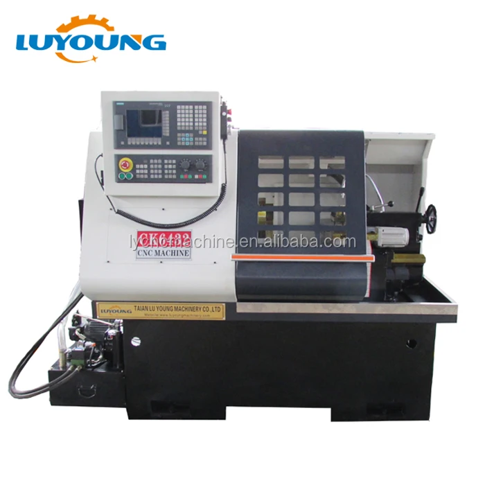 Ck6432 Small Automatic Bar Feeder Cnc Metal Lathe With Fanuc